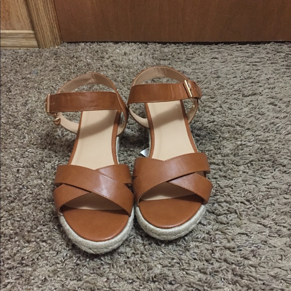 Espadrille Wedge - Size 10 Extra Wide Brown